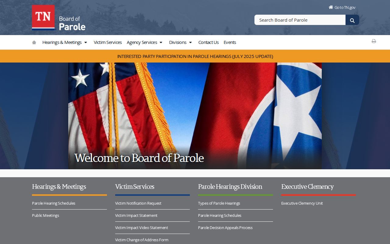 Grainger County criminal supervision information from Tennessee Board of Parole